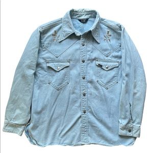 Vintage Lee Western Embroidered Denim Shirt